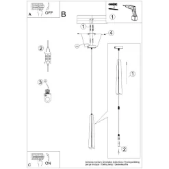 Pojedyncza lampa wisząca nad wyspę kuchenną PRYSM 1 biała (SL.1397) - Sollux Lighting