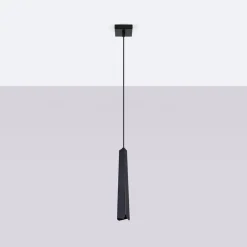 Pojedyncza lampa wisząca nad wyspę kuchenną PRYSM 1 czarna (SL.1400) - Sollux Lighting