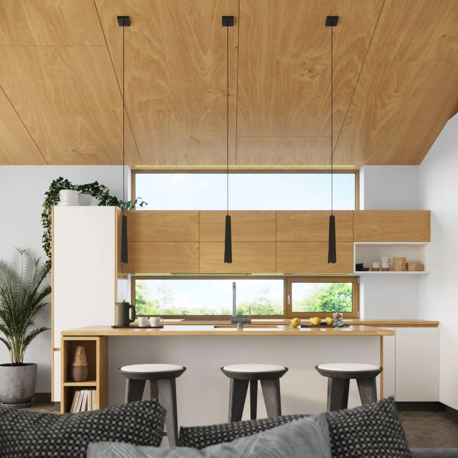 Pojedyncza lampa wisząca nad wyspę kuchenną PRYSM 1 czarna (SL.1400) - Sollux Lighting