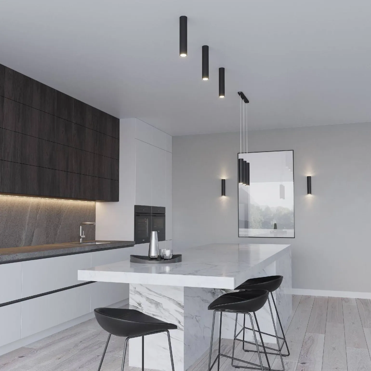 Potrójna Lampa wisząca LAGOS 3 czarny (SL.0329) - Sollux