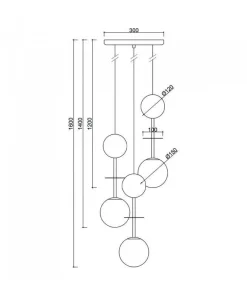Potrójna lampa wisząca OIO A 3P biała (OIP311P3) - Ummo