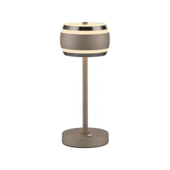 Przenośna, ładowana lampa na stół PURE FALLING RINGS BRĄZOWA/CHROM (4503-97) - Paul Neuhaus