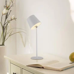 Przenośna, ładowana lampa stołowa BOTERIA BIAŁY (19251-16) - Paul Neuhaus