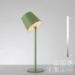 Przenośna, ładowana lampa stołowa BOTERIA ZIELONY (19251-43) - Paul Neuhaus