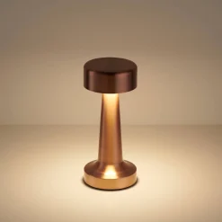 Przenośna lampa z dotykowym włącznikiem TAVOLO A miedziana 21 cm (ST-8127T/A COPPER) - Step into Design