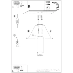 Punktowa lampa sufitowa NERO 22,5 czarny/złoty (SL.1411) - Sollux Lighting