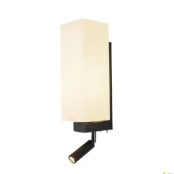 QUADRASS SPOT, lampa ścienna natynkowa LED indoor ze spotem LED i oprawą żarówki E27, kolor czarny (1003428) - SLV