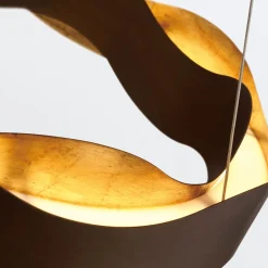 Średni żyrandol Vaughan - Brązowo-złoty (QN-VAUGHAN-P-M-BRZ-GD) - Quintiesse