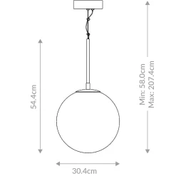 Średnia lampa wisząca Kepler - 1 źródło światła - Szczotkowane złoto (QN-KEPLER-1P-M-BG) - Quintiesse
