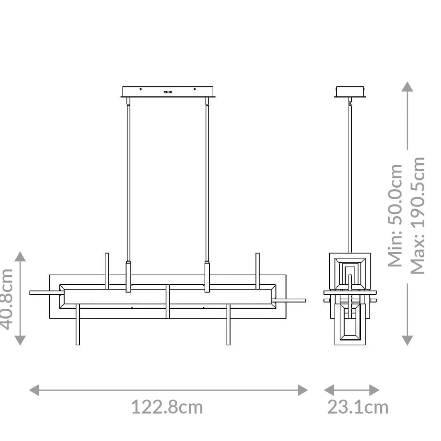 Średnia lampa wyspowa Inizio - Matowa czerń (QN-INIZIO-LP-M-BK) - Quintiesse