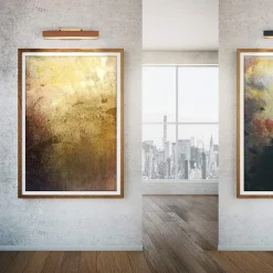 Średnia obrazówka LED Valise Picture - Vintage mosiądz, skóra koniakowa (QN-VALISE-PL-M-VBS-CL) - Quintiesse