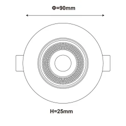 Ruchome oczko podtynkowe Plus białe LED CCT (LP-1506/1RS WH) - Light Prestige