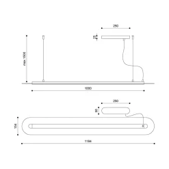 SENKEI B czarna sufitowa lampa wisząca (SNB622P2) - Ummo