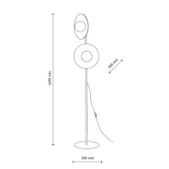 SLATE BLACK GLASS LAMPA PODŁOGOWA 2XG9 (16136) - TK Lighting
