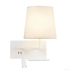 SOMNILA FLEX, lampa ścienna natynkowa LED indoor, 3000K, kolor biały, wersja prawa, ze złączem USB (1003460) - SLV