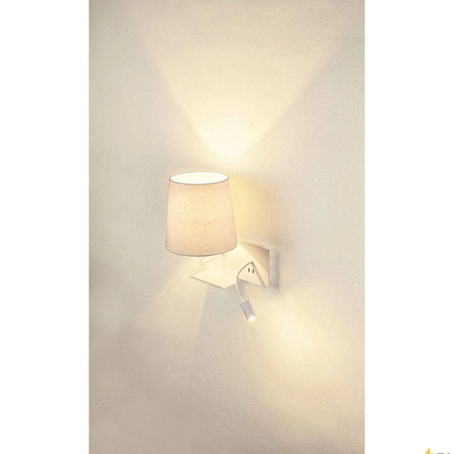 SOMNILA FLEX, lampa ścienna natynkowa LED indoor, 3000K, kolor biały, wersja lewa, ze złączem USB (1003459) - SLV