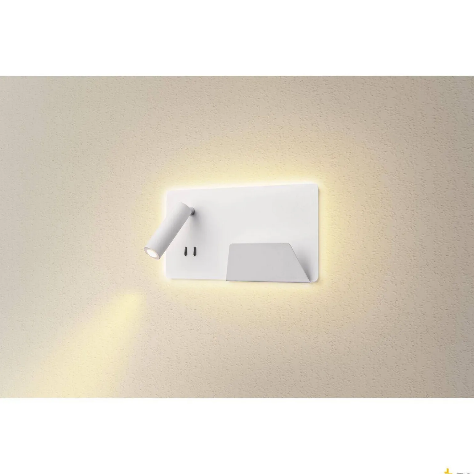 SOMNILA SPOT, lampa ścienna natynkowa LED indoor, 3000K, kolor biały, wersja prawa, ze złączem USB (1003458) - SLV