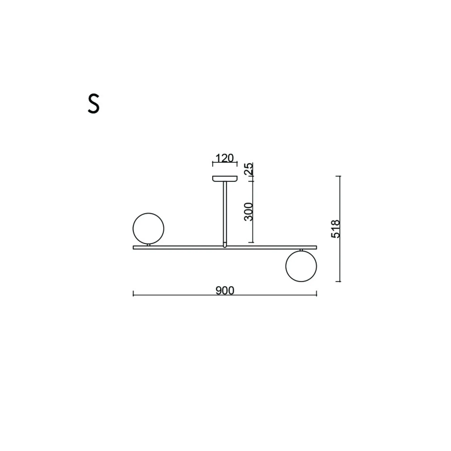 SUGURI A czarna lampa sufitowa w rozmiarze S (SGA122R03) - Ummo