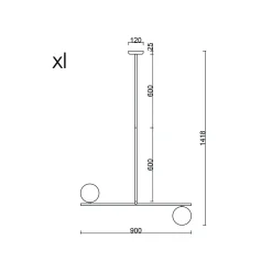 SUGURI A czarna lampa sufitowa w rozmiarze XL (SGA122R66) - Ummo