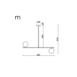 SUGURI A czarna lampa sufitowa w rozmiarze M (SGA122R06) - Ummo