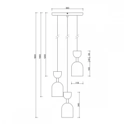 SUPURU 3P biała lampa wisząca / plafon (SUP311P3) - Ummo