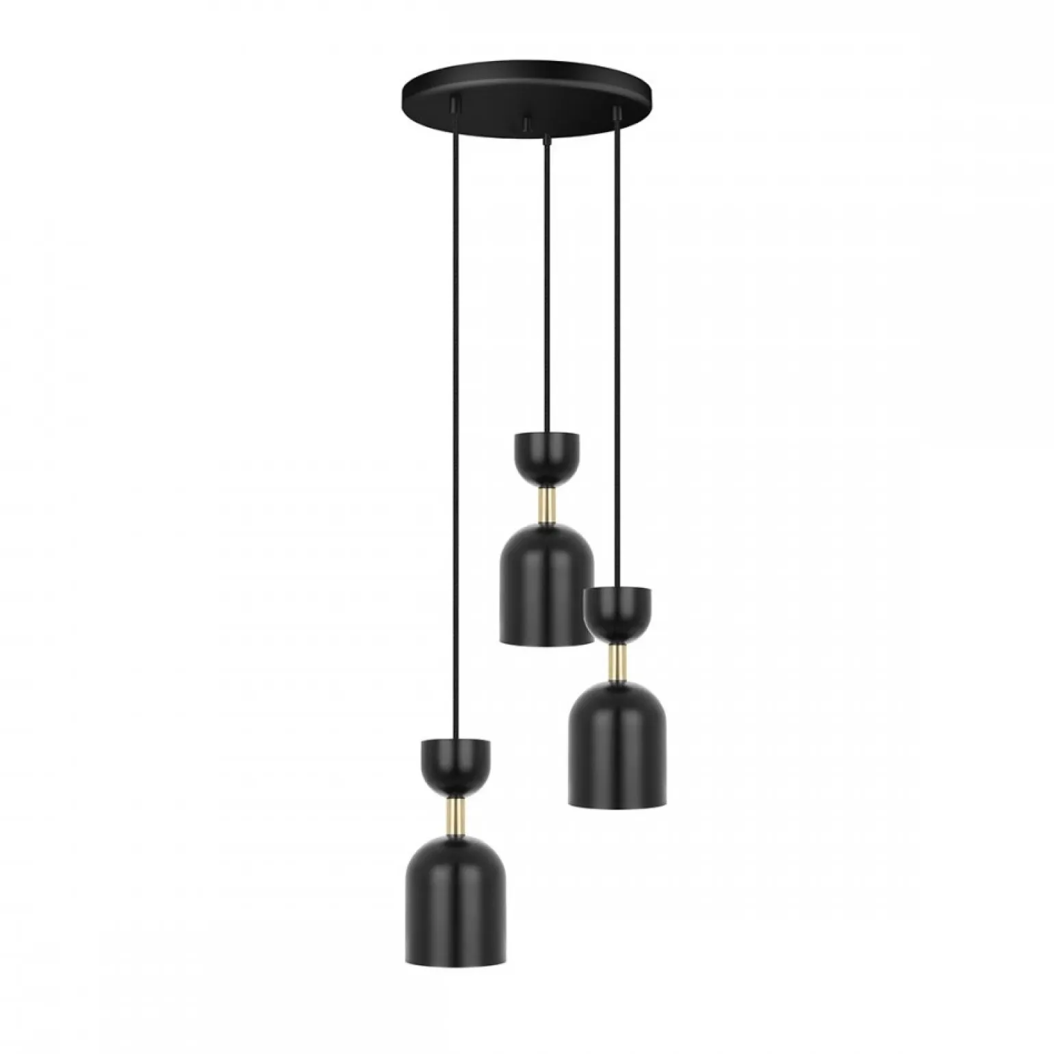 SUPURU 3P czarna lampa wisząca / plafon z mosiądzem (SUP332P3) - Ummo