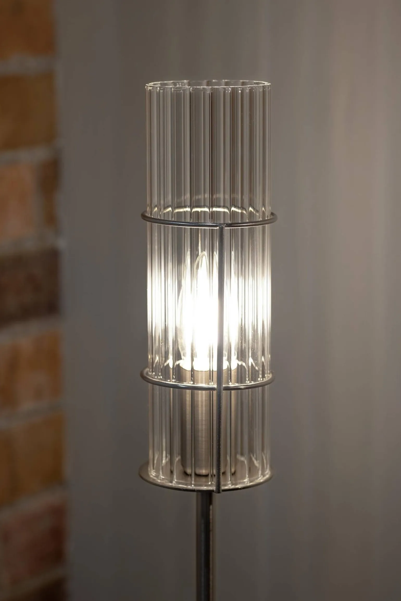 TUBO Table 1L 65cm Satin Nickel/Clear (108558) Markslojd