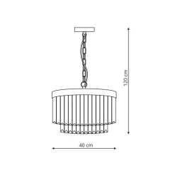 Vetro lampa wisząca antyczne złoto (LP-2910/5P AGD) - Light Prestige