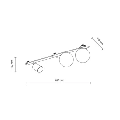 VOX 3 X GU10 / G9 LAMPA SUFITOWA PODTYNKOWA (10928) - TK Lighting