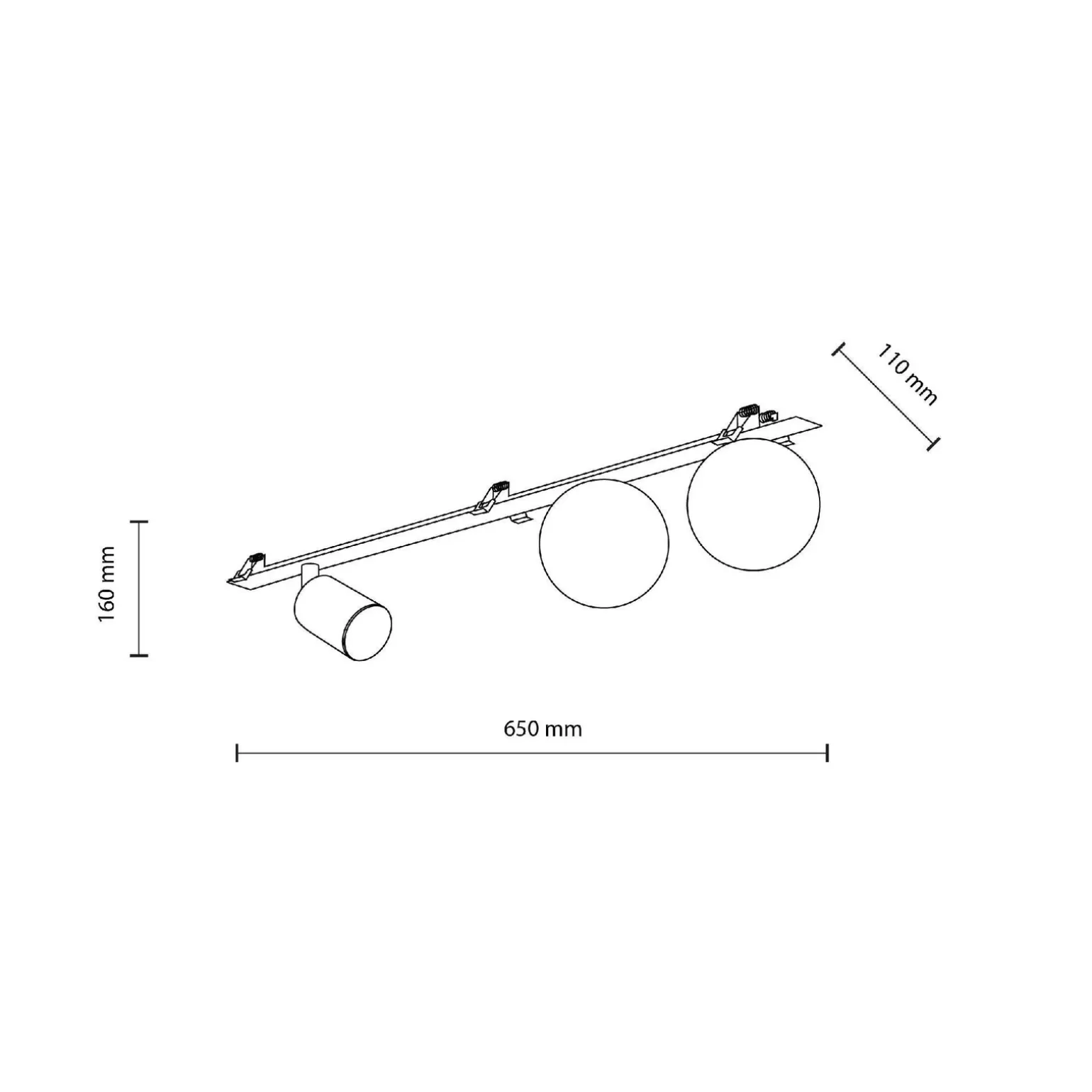 VOX 3 X GU10 / G9 LAMPA SUFITOWA PODTYNKOWA (10928) - TK Lighting