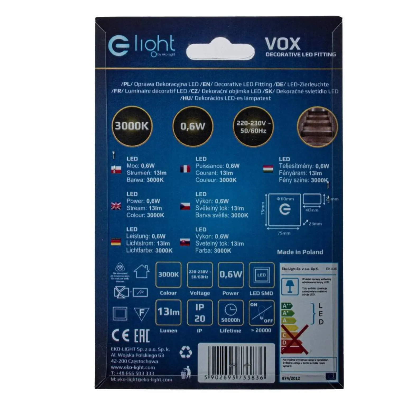 VOX Barwa Ciepła 3000K (EKS3836) - Eko-Light