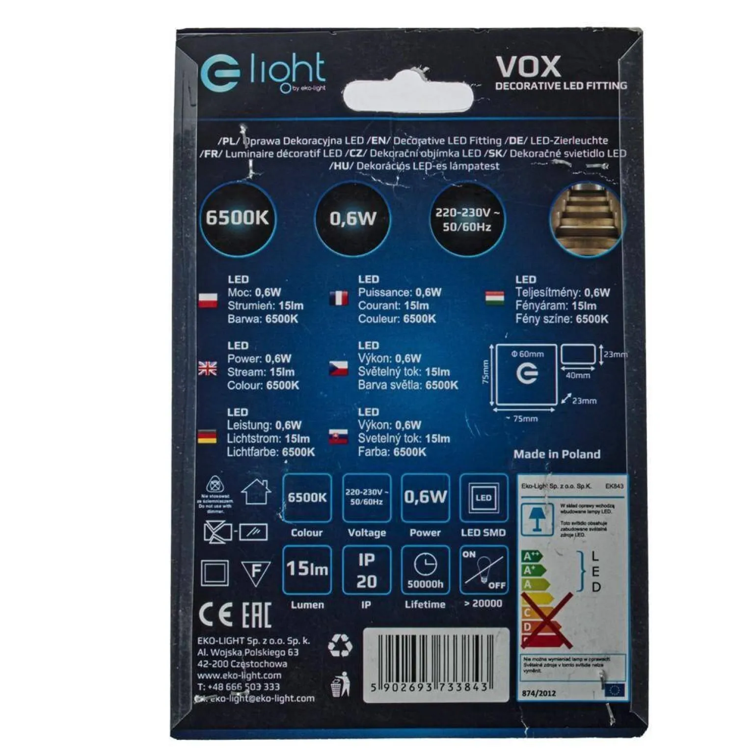 VOX Barwa Zimna 6500K (EKS3843) - Eko-Light