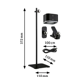 Wielofunkcyjna lampka na biurko, z klipsem, z magnesem , ściemnialna VARIA DIM USB-C czarny (PL71171) - PAULMANN