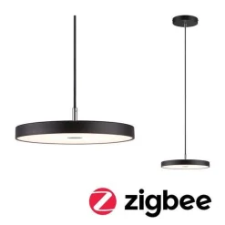 Wisząca lampa ściemnialna z aplikacją ZigBee WD Hildor ZB dim LED 20W Sz Met/Kst (PL96777) - PAULMANN