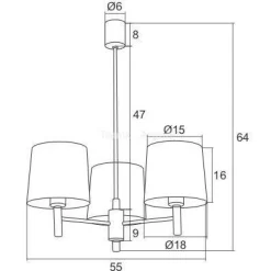 Żyrandol 3 pł. BOLZANO ARGON 1383 - żyrandol