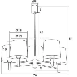 Żyrandol 5 pł. BOLZANO ARGON 2076 - żyrandol