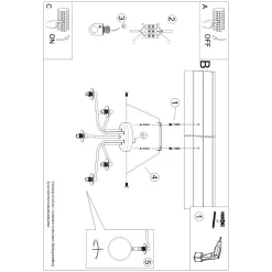 Żyrandol ASTRAL 5 czarny (SL.1663) - Sollux Lighting