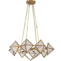 Żyrandol Cairo - 8 źródeł światła - Vintage mosiądz (QN-CAIRO8-VBS-CR) - Quintiesse