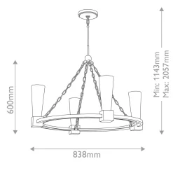 Żyrandol Kristy - 4 źródła światła - Przecierane złoto (KRISTY4-DG-OPAL) - Elstead Lighting