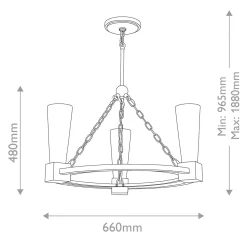 Żyrandol Kristy - 3 źródła światła - Przecierane złoto (KRISTY3-DG-OPAL) - Elstead Lighting