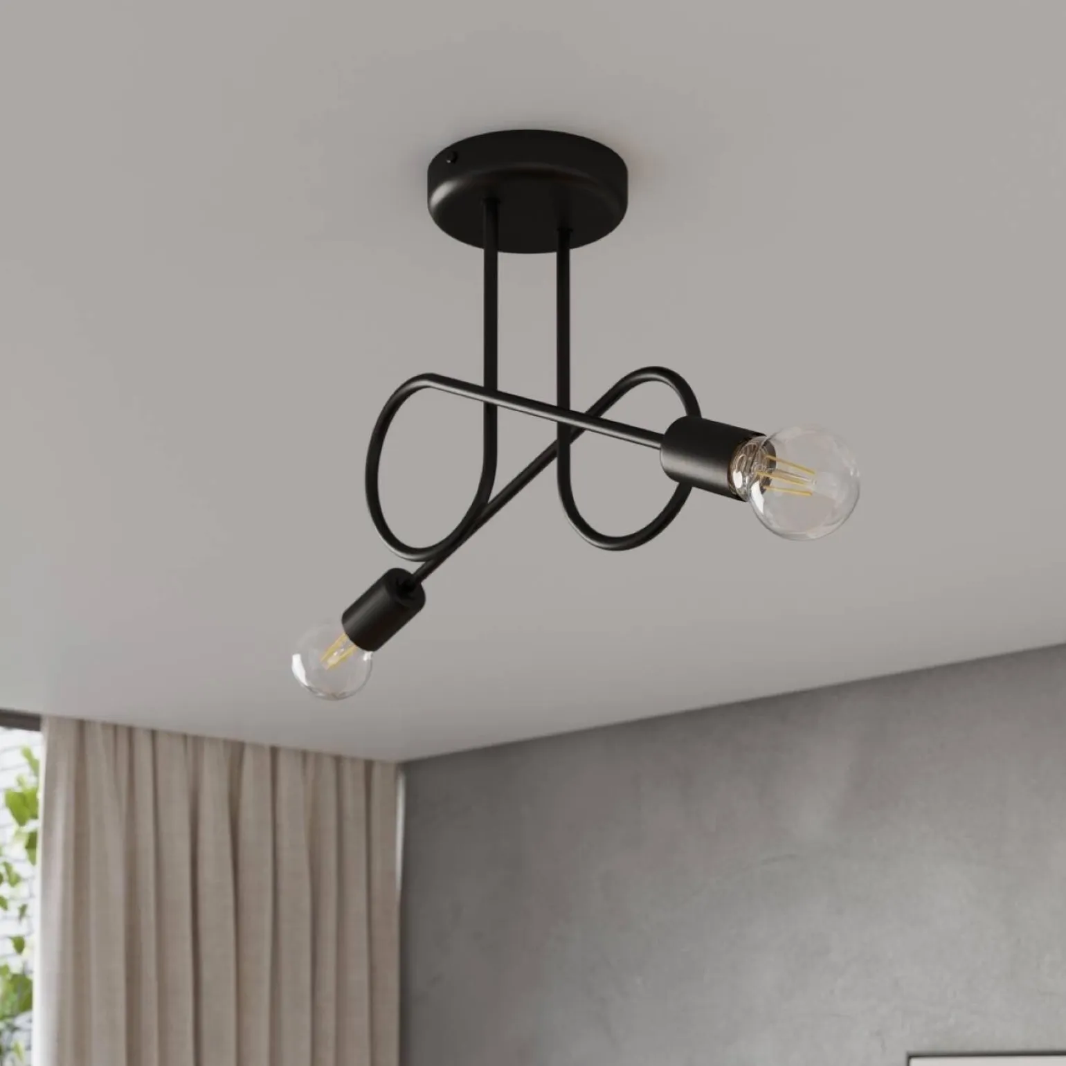 Żyrandol LOOP 2 czarny (SL.1472) - Sollux Lighting