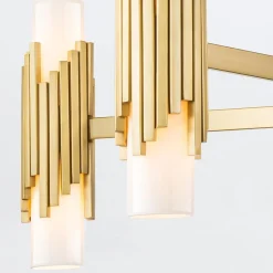 Żyrandol Marvele - 10 źródeł światła - Postarzany mosiądz (MARVELE10-AB-OPAL) - Elstead Lighting