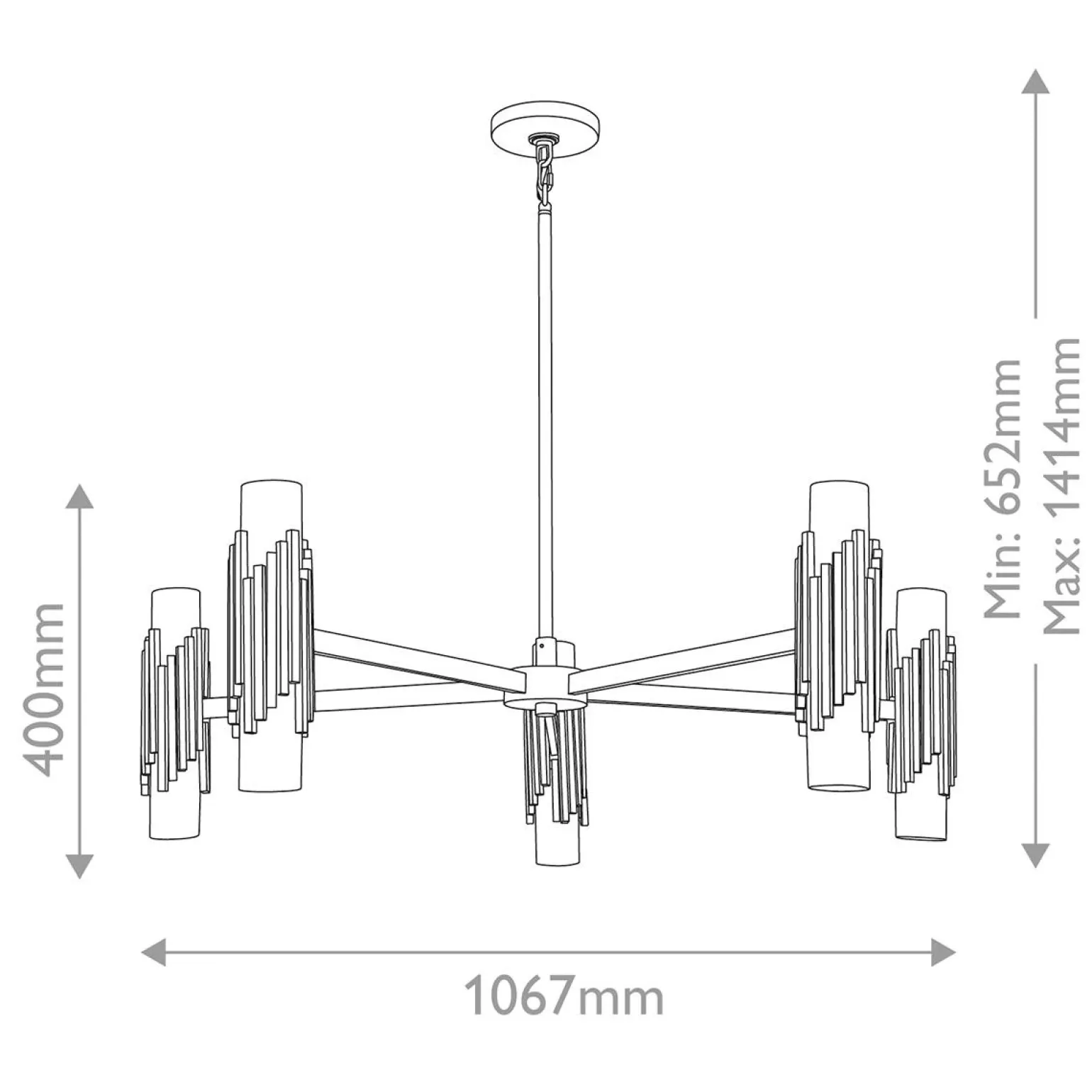 Żyrandol Marvele - 10 źródeł światła - Postarzany mosiądz (MARVELE10-AB-OPAL) - Elstead Lighting