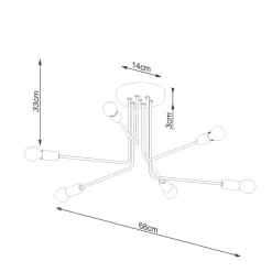 Żyrandol NORAH 6 czarny (SL.1452) - Sollux Lighting
