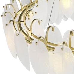 Żyrandol ozdobny PIUMA mosiądz biały 80 cm (ST-6289-8) - Step into Design