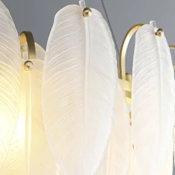 Żyrandol ozdobny PIUMA mosiądz biały 80 cm (ST-6289-8) - Step into Design