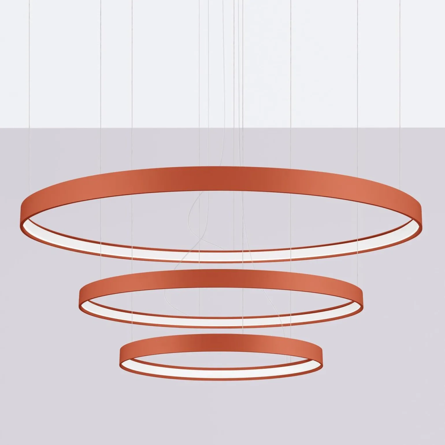 Żyrandol RIO 3 55/78/110 ochra czerwona LED 4000K (TH.404) - Thoro Lighting