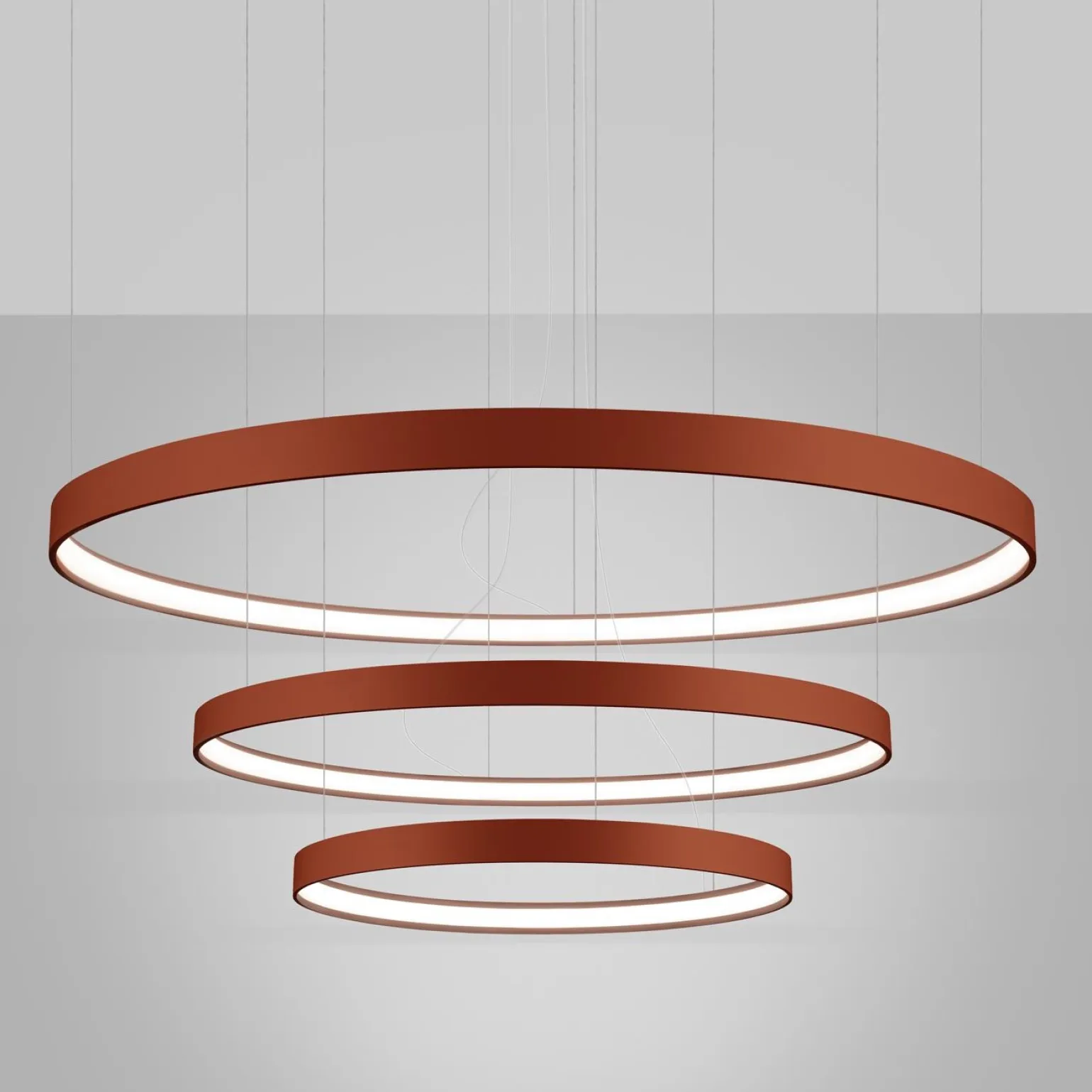 Żyrandol RIO 3 55/78/110 ochra czerwona LED 4000K (TH.404) - Thoro Lighting