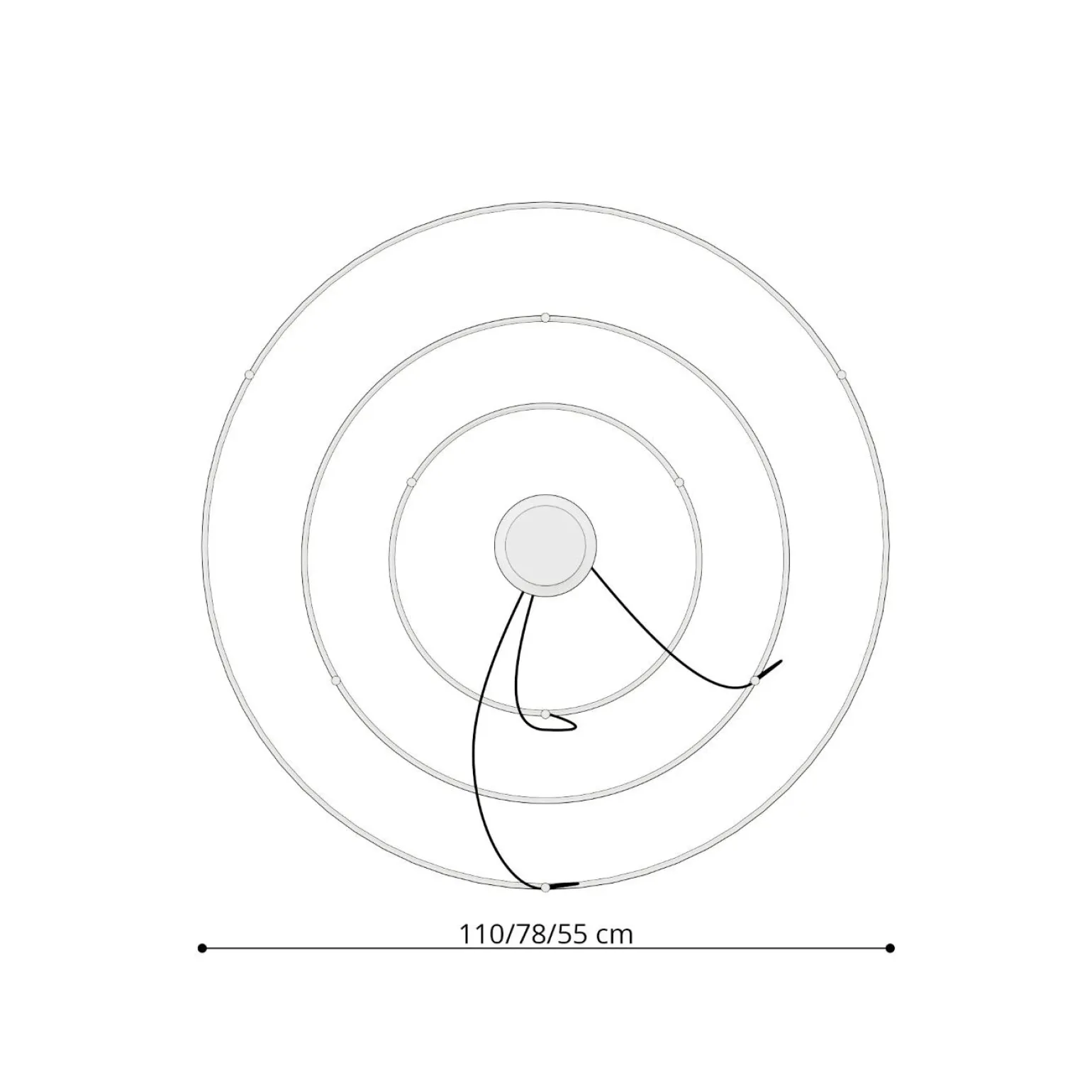 Żyrandol RIO 3 55/78/110 ochra czerwona LED 4000K (TH.404) - Thoro Lighting