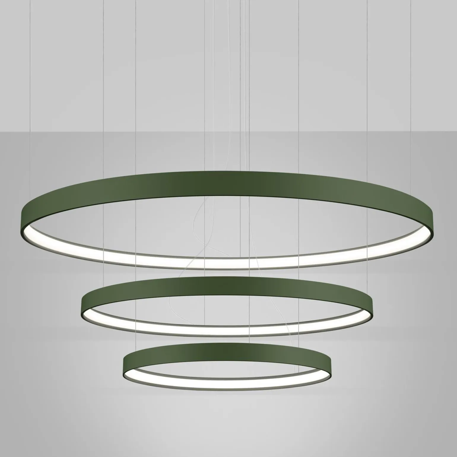 Żyrandol RIO 3 55/78/110 zielona oliwka LED 4000K (TH.382) - Thoro Lighting